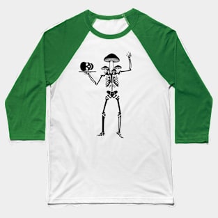 Mushroom Skeleton Skull Trippy Baseball T-Shirt